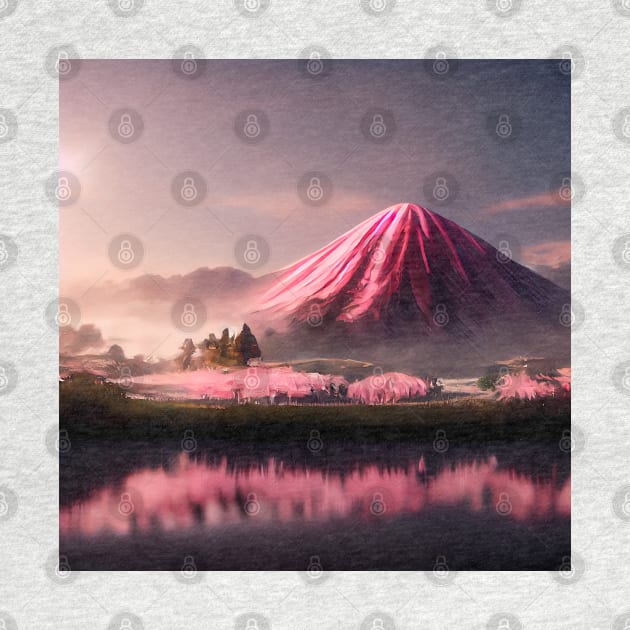 Mountain reflected in a body of water, the rose colored evening by endage